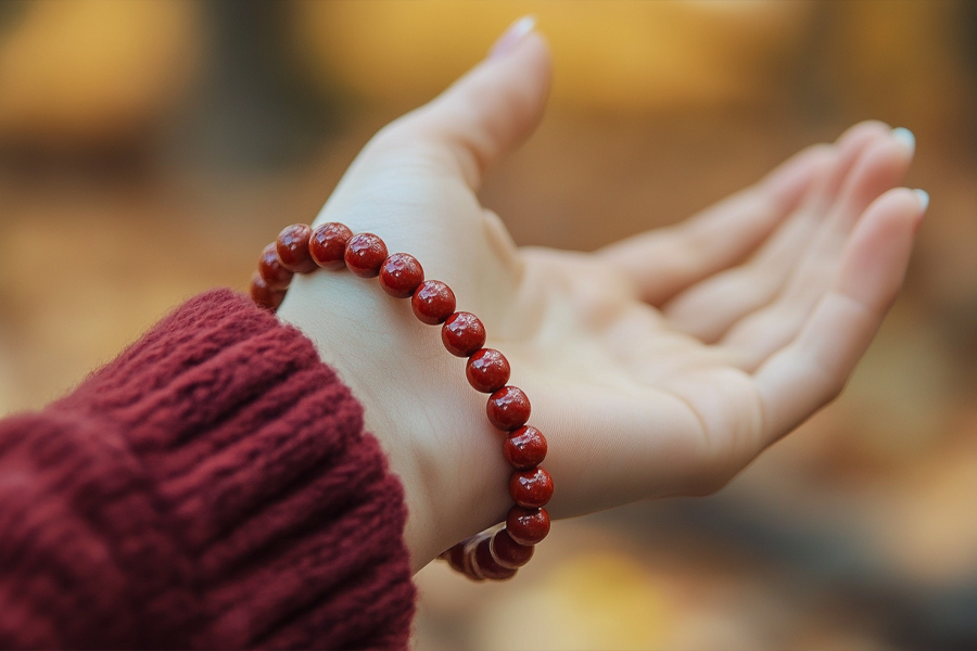 Handcrafted Red Jasper Wristband