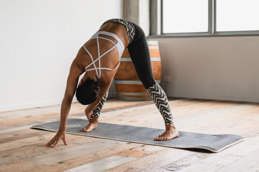 Compact yoga mat for small spaces